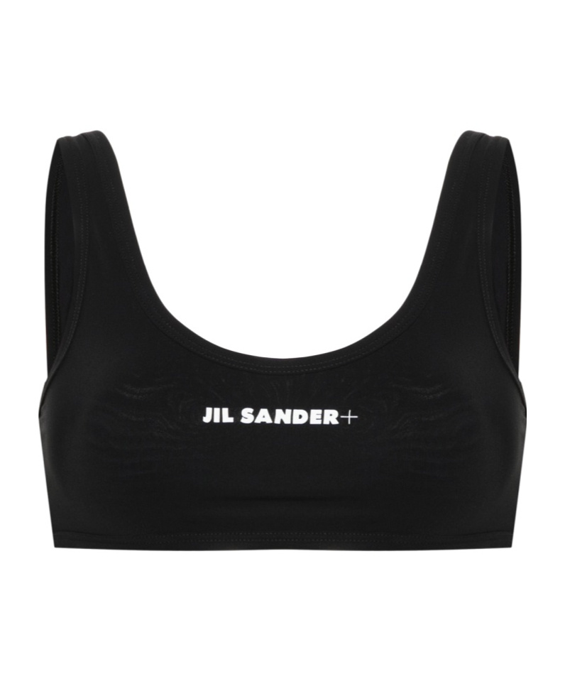 Jil Sander One-piece Black Bikini Top With Rounded Neckline In Black