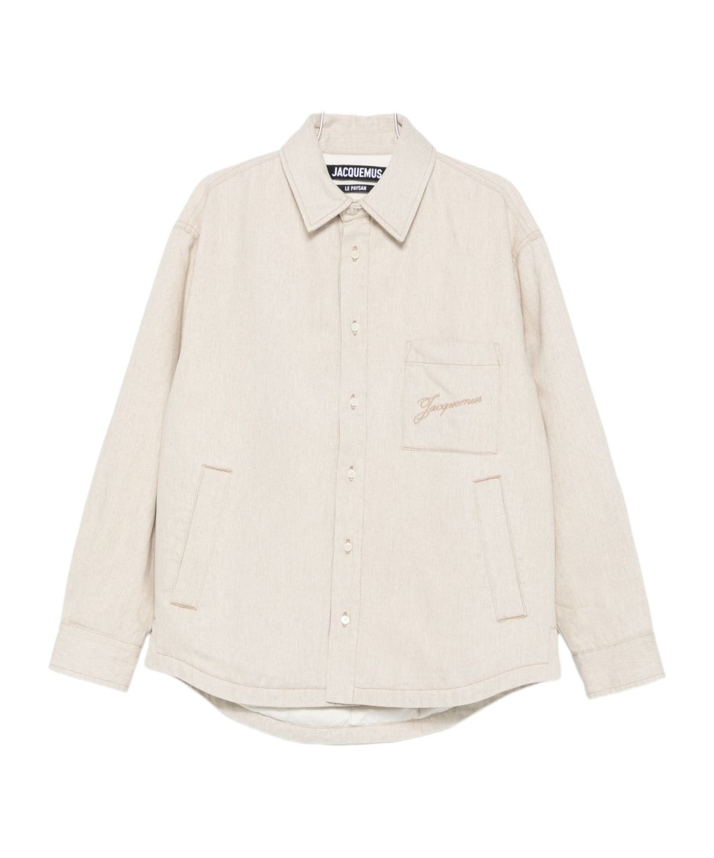 Jacquemus Button-down Shirt Curved Hemline Long Sleeves In White