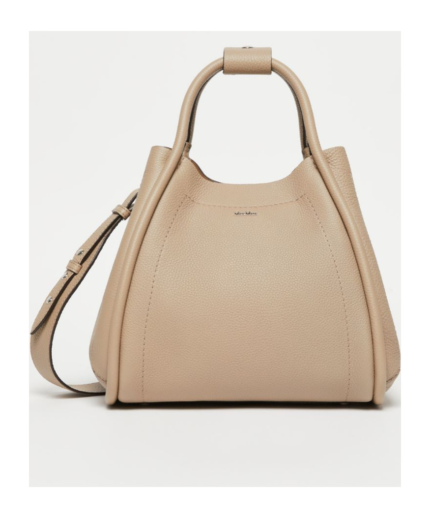 Max Mara Logo Plaque Top Handle Bag In Nude