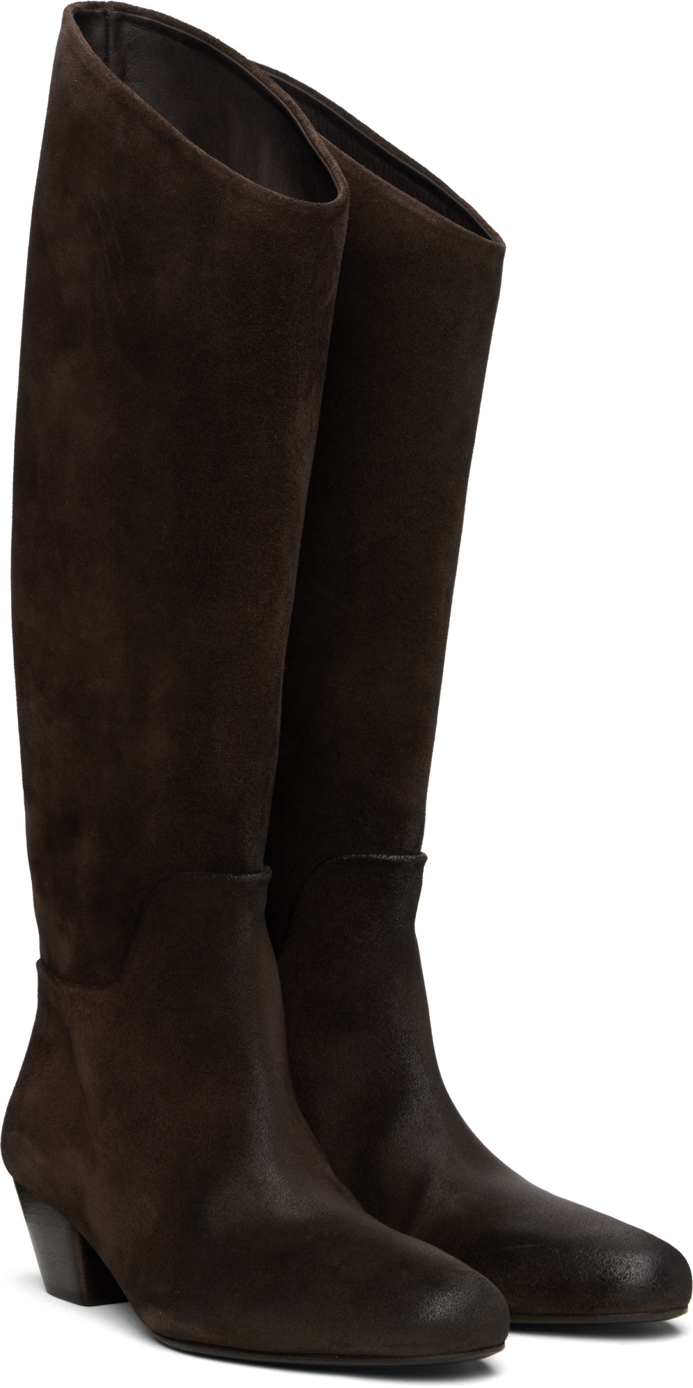 Marsèll Goccio Reversed Leather Tall Boots In Brown