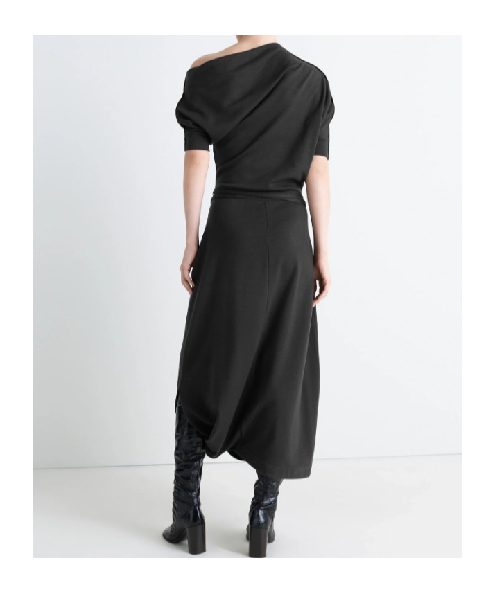 Lemaire Twisted Hem Dress In Black