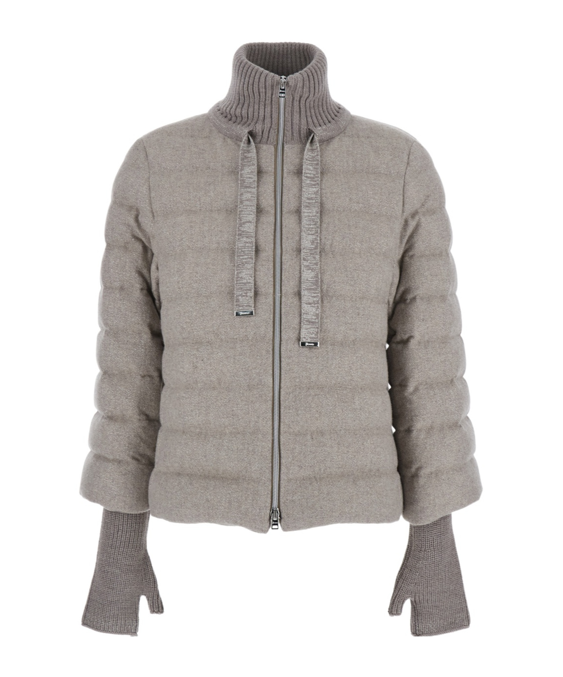 Herno Quilted High-neck Jacket In Gray