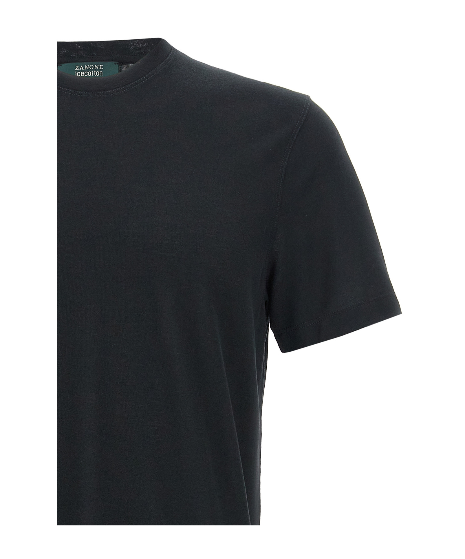 Zanone Jersey Crew Neck T-shirt In Black