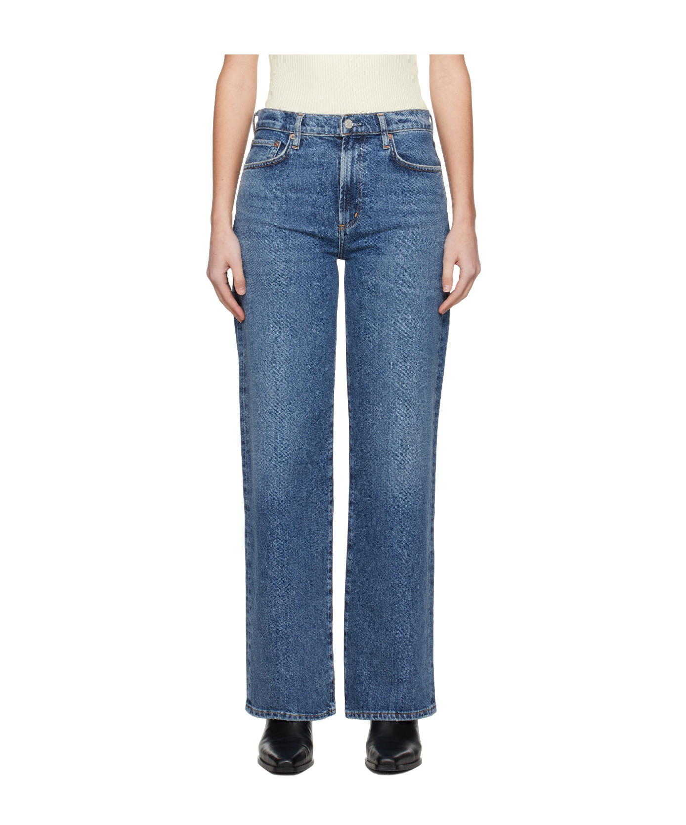 Agolde Valen High Rise Straight Jeans In Brown
