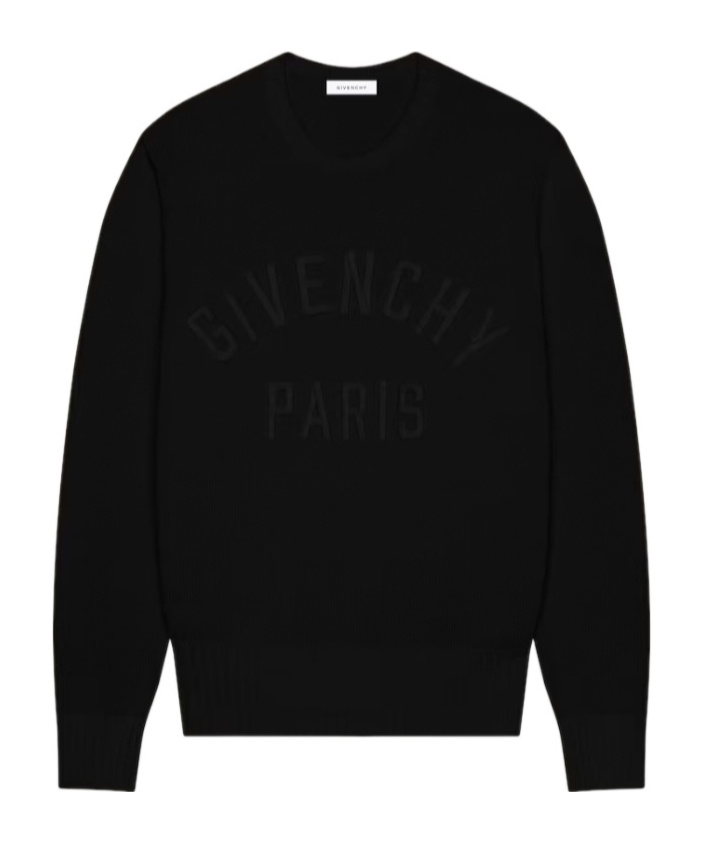 Givenchy Mens Black Logo-embroidered Crewneck Knitted Cotton Jumper Xl In Black