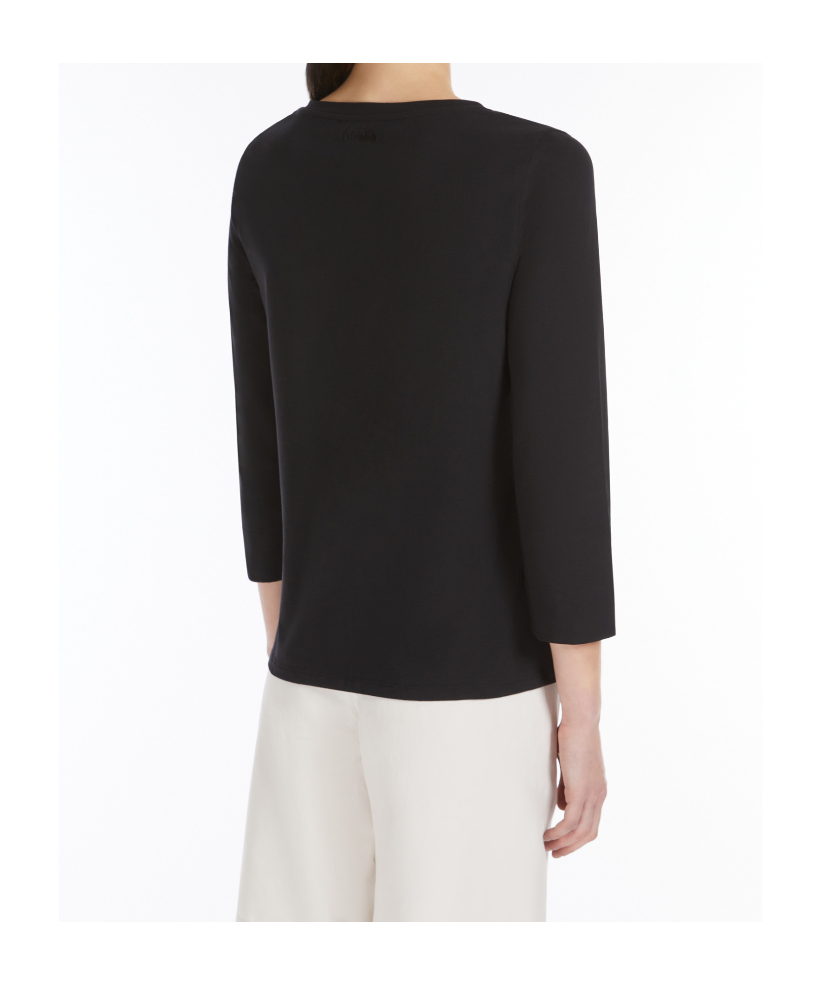 Max Mara Boat Neck T-shirt In Black