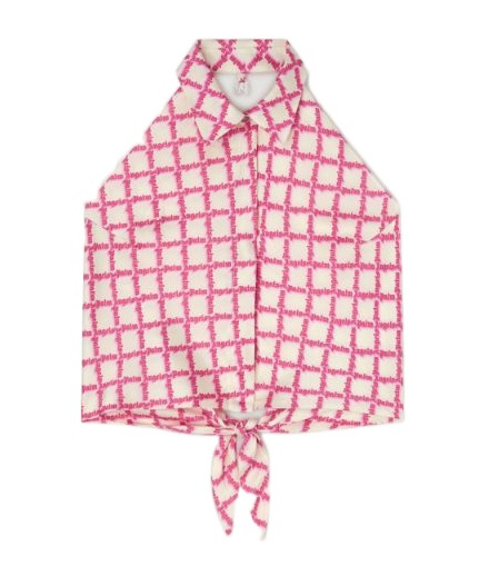 Palm Angels Lapel Sleeveless Shirt In Pink