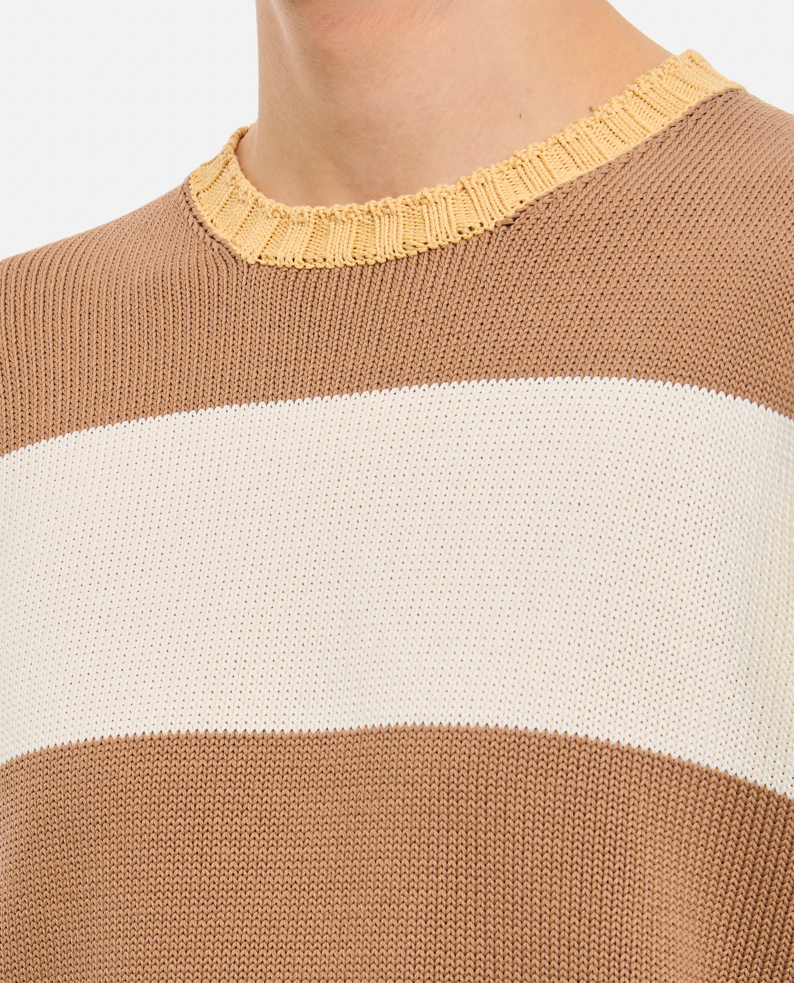 Drumohr Stripe Crewneck Sweater In Pink