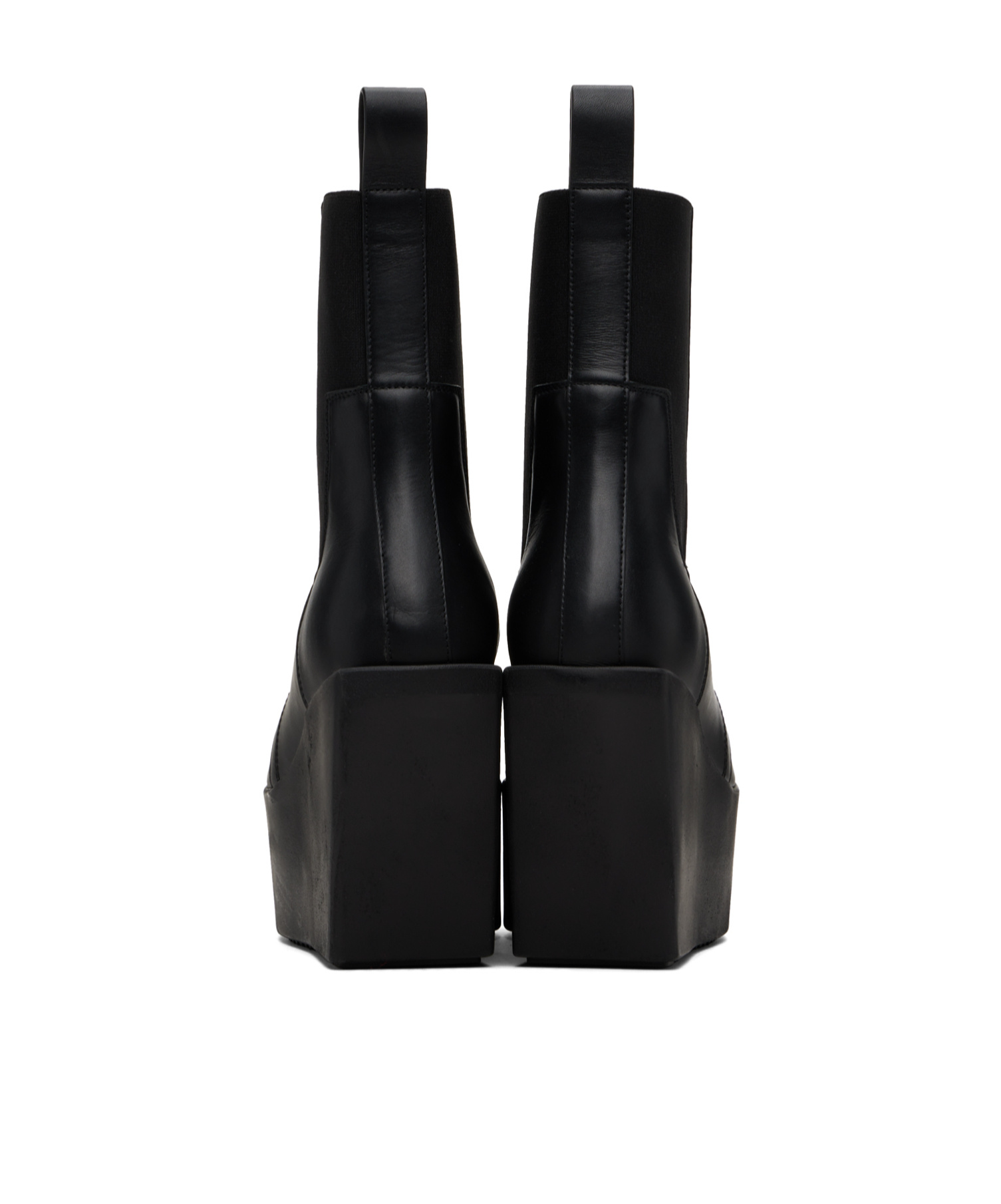 Rick Owens Heel Lifting Ring Short Boots In Black