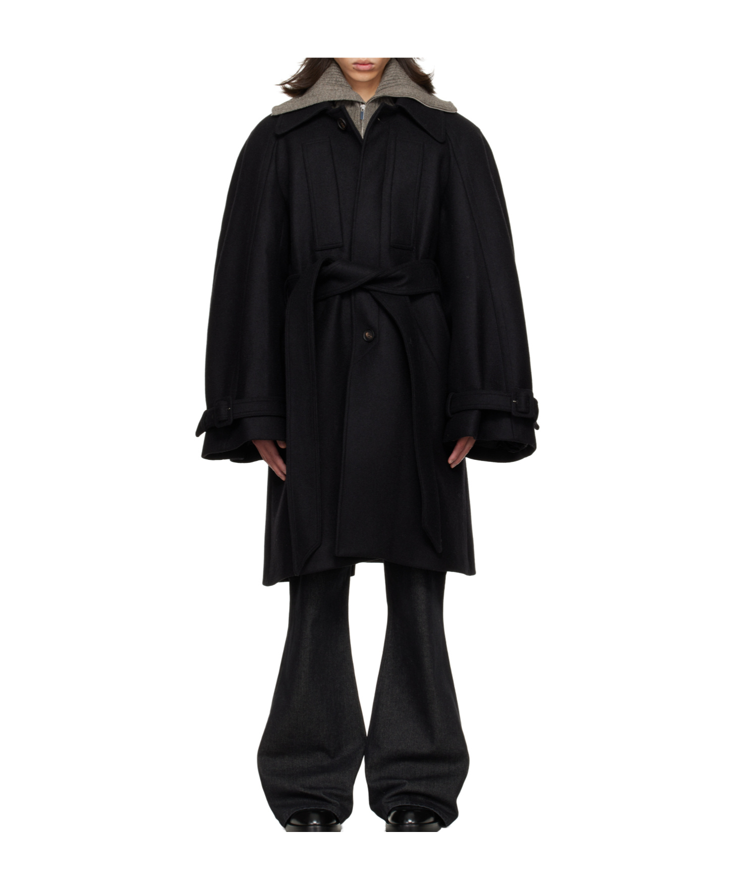 Egonlab Raglan Sleeve Coat In Black
