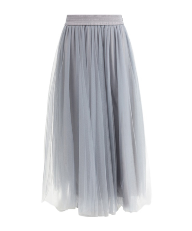 Fabiana Filippi Tulle Midi Skirt In Gray