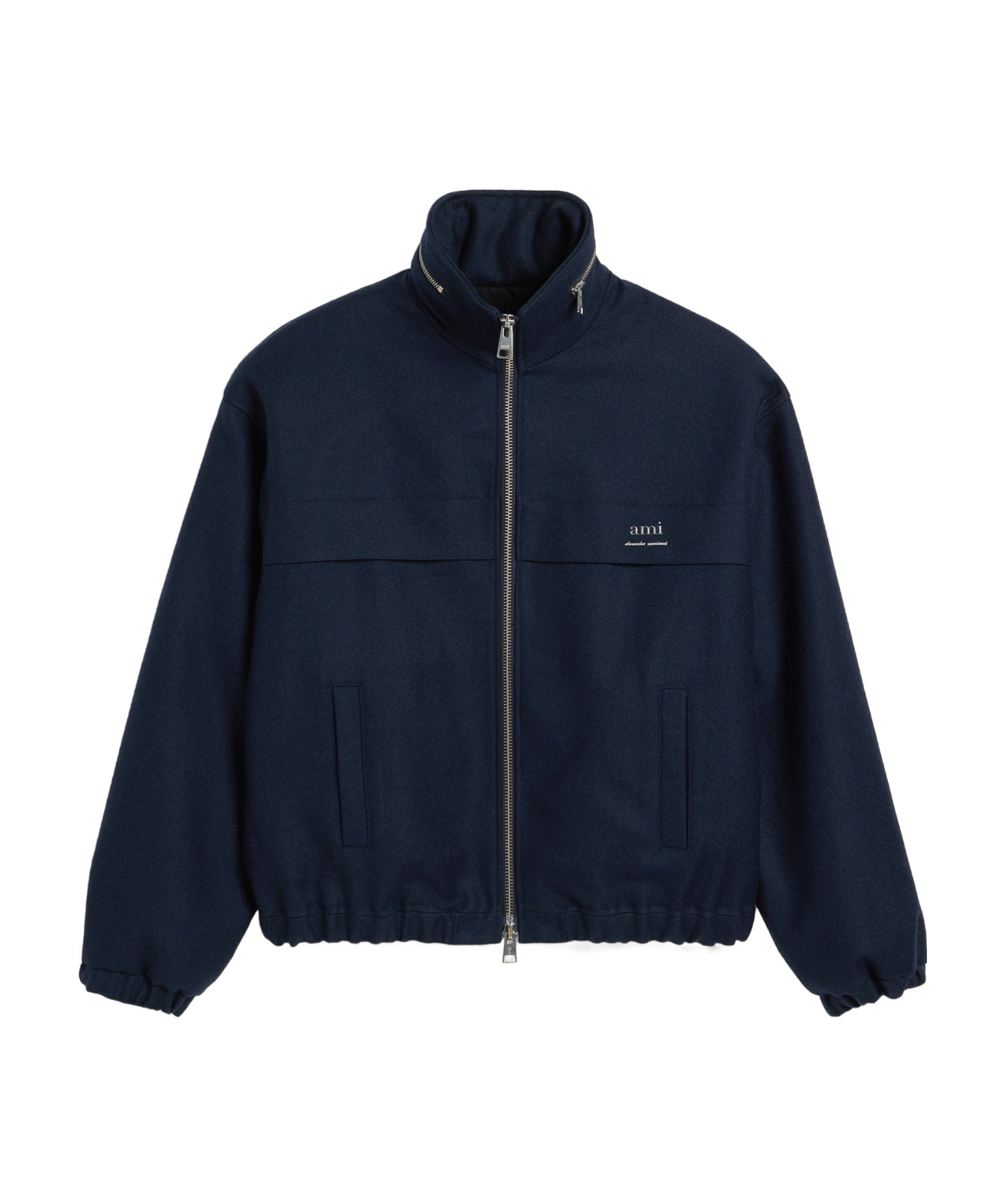 Ami Alexandre Mattiussi Elasticated Waist Zipped Windbreaker In Black
