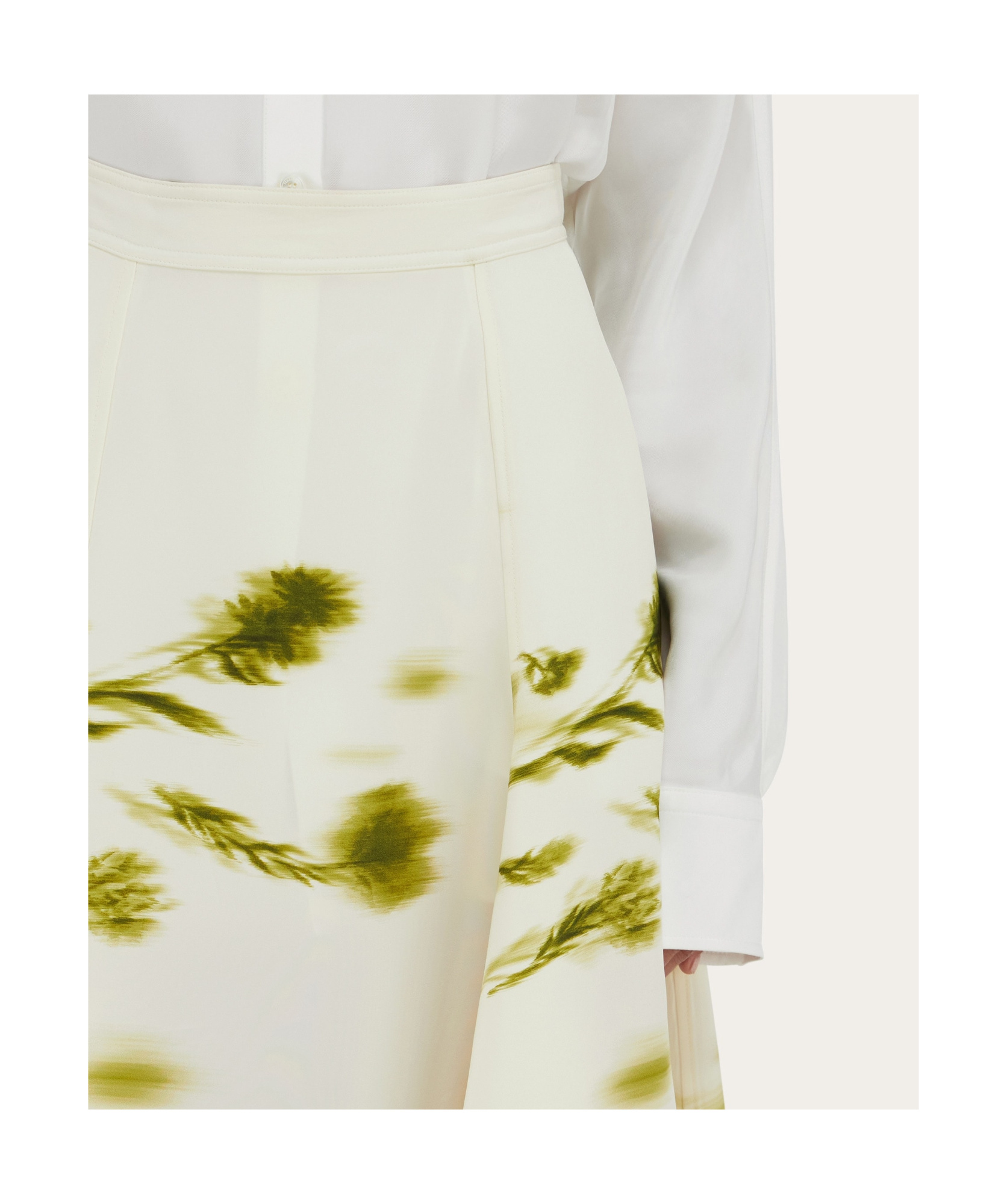 Ferragamo Printed Handkerchief Skirt In White