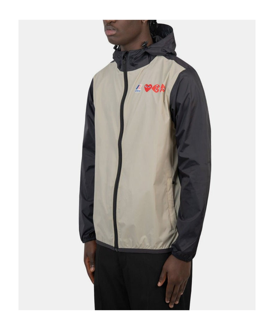 Comme Des Garçons Play Hooded Casual Jacket In Gray