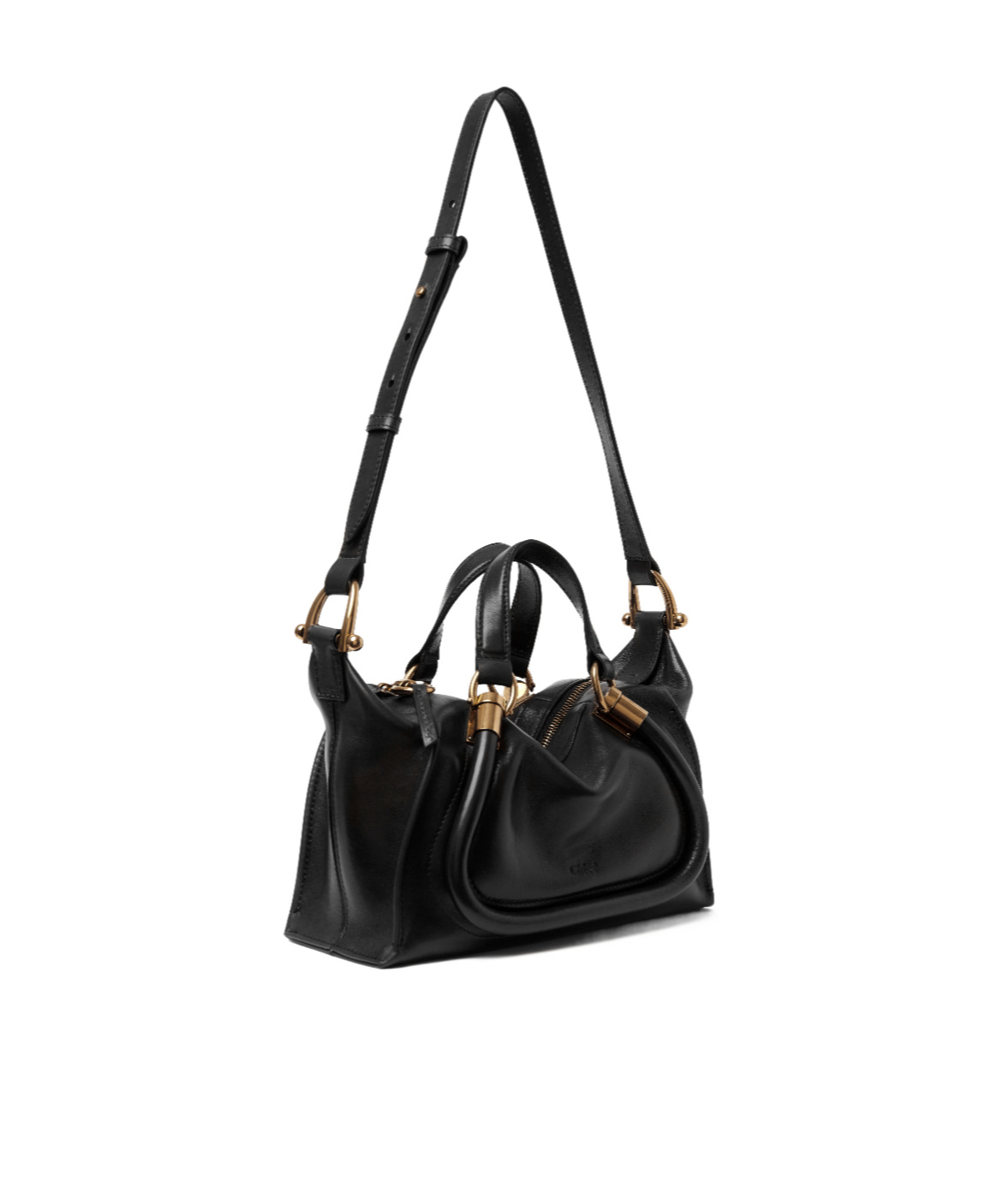 Chloé Paraty 24 Leather Shoulder Bag In Black