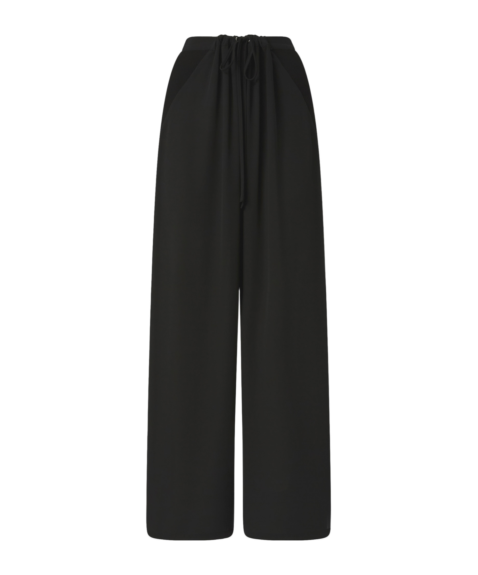 Pinko Wide-leg Trousers With Elastic Waist In Blue