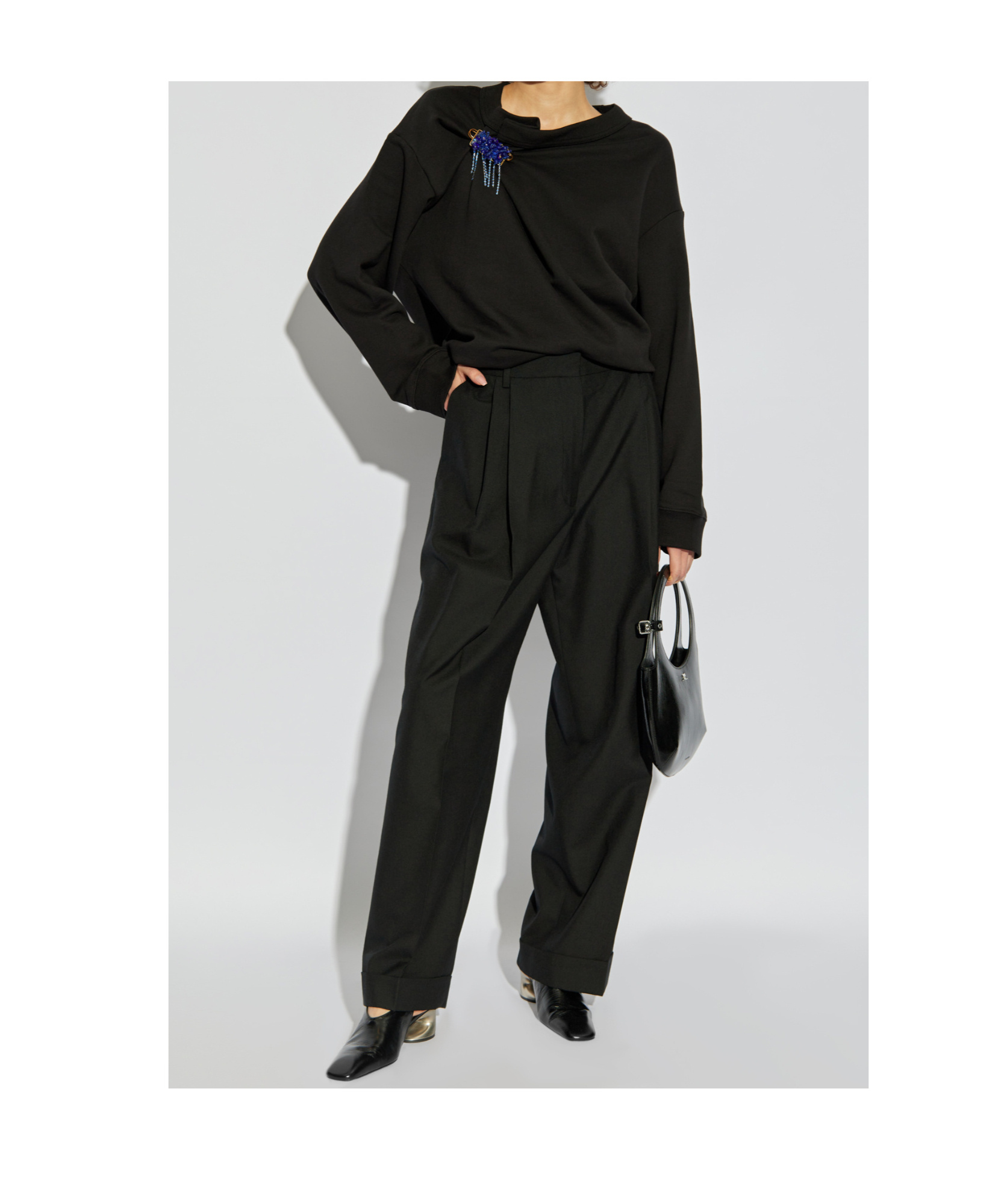 Dries Van Noten Elastic Waist Casual Pants In Black