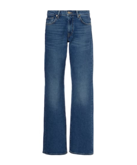 7 For All Mankind Tess High-rise Straight Jeans In Blue