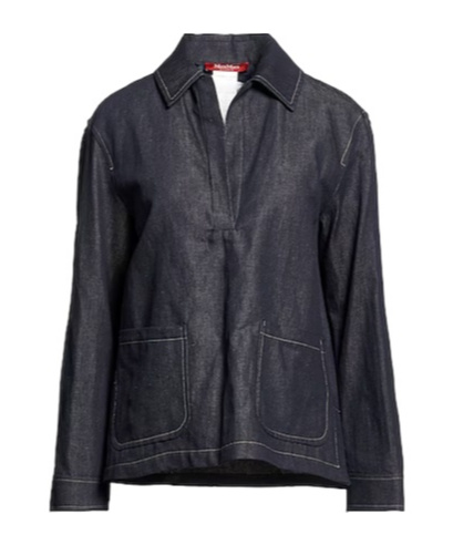 Max Mara Long-sleeve Denim Shirt In Black