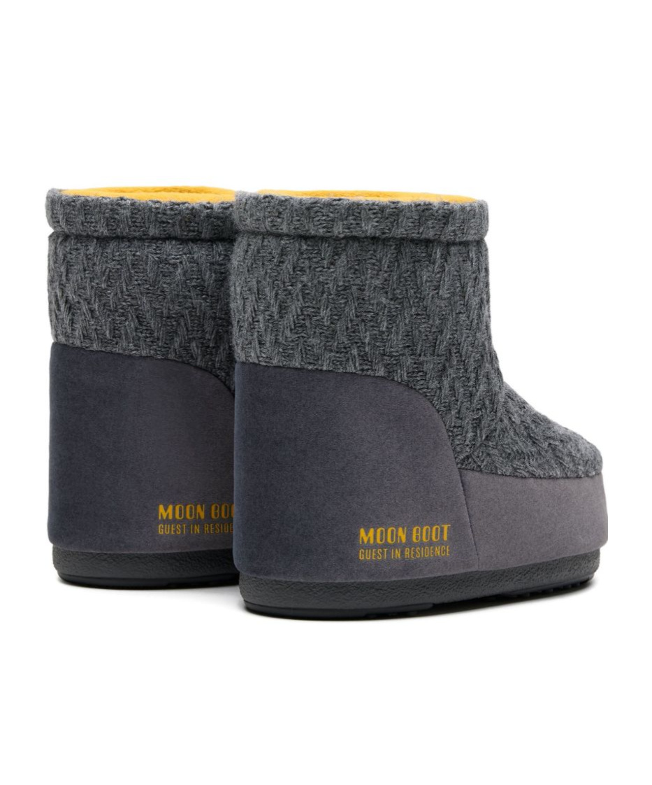 Moon Boot Dark Grey Fabric  X Guest In Residence Icon Low Ankle Boots In Gray