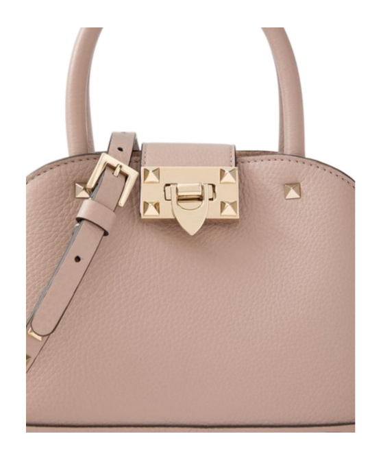 Valentino Garavani Women Small Leather Rockstud Handbag In Nude
