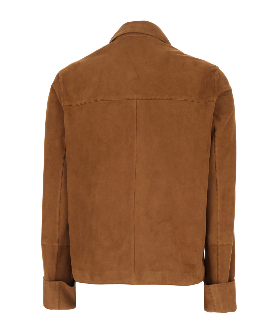 Arma Wide-collared Leather Jacket In Brown