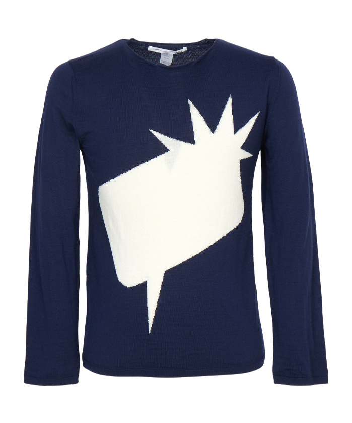 Comme Des Garçons Long-sleeved Sweater In Blue