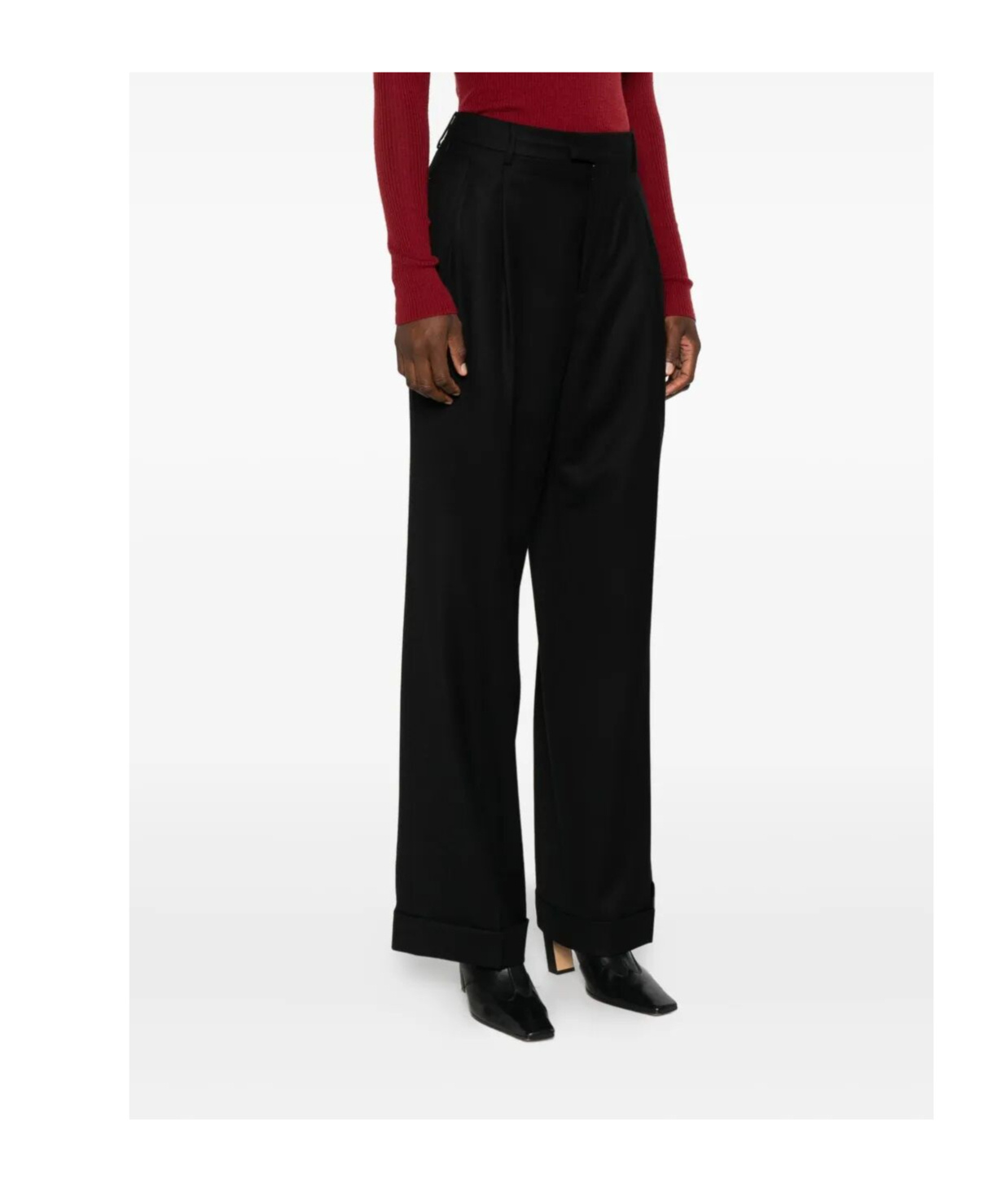 Berwich Pleated-cuffed Trousers In Black