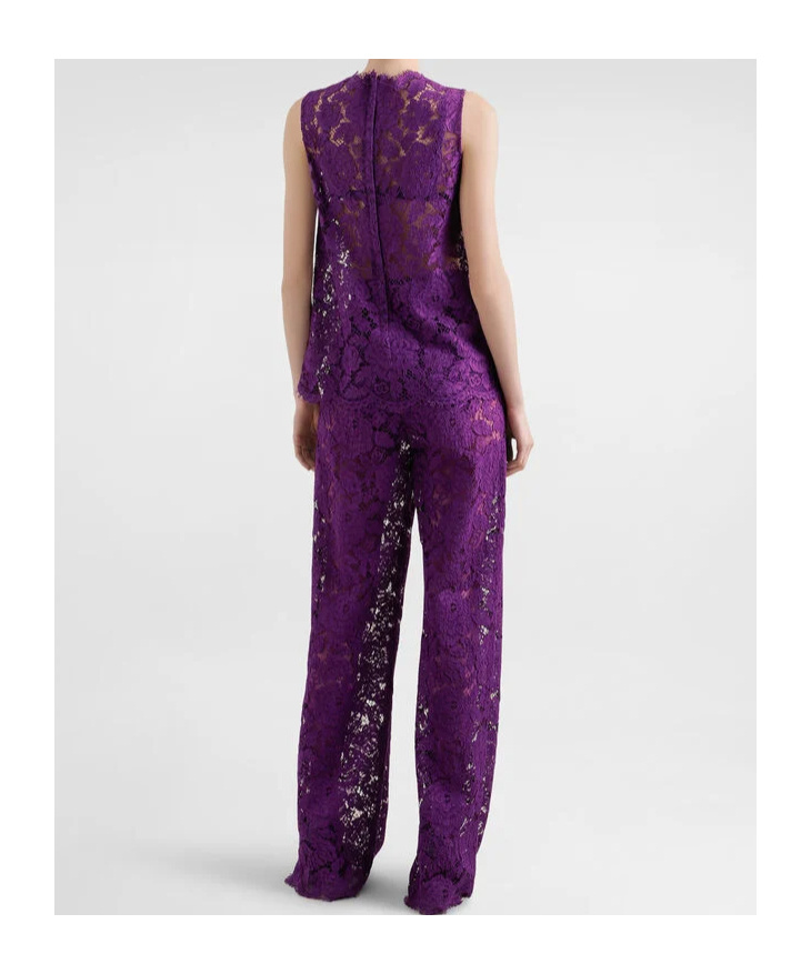 Dolce & Gabbana Cordonetto Lace Trousers In Purple