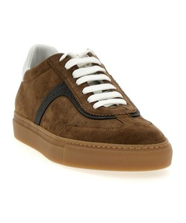 Brunello Cucinelli Lace-up Low-cut Casual Shoes In Brown