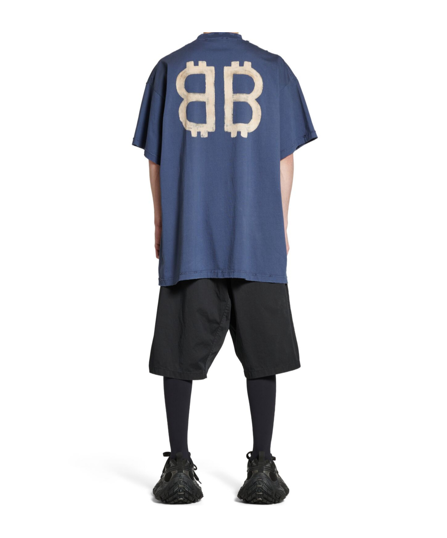 Shop Balenciaga Crypto T-shirt Oversized In Blue