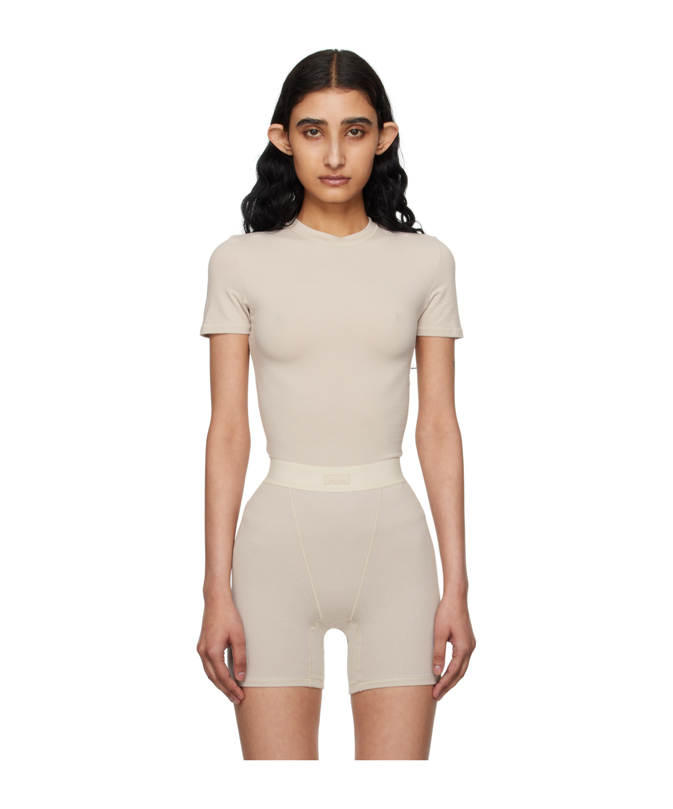 Skims Short-sleeved T-shirt In Nude