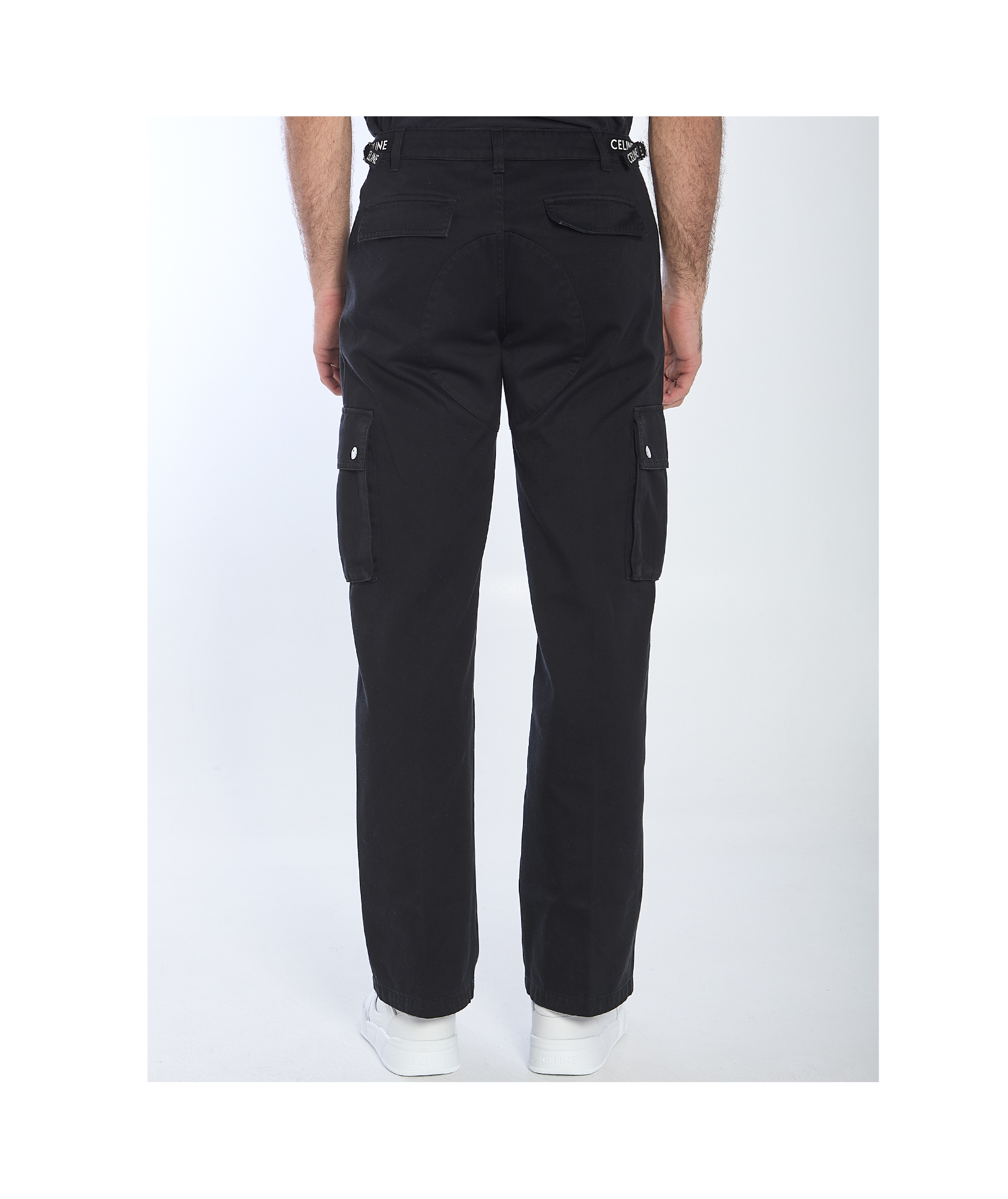 Celine Belt-loop Casual Pants In Black