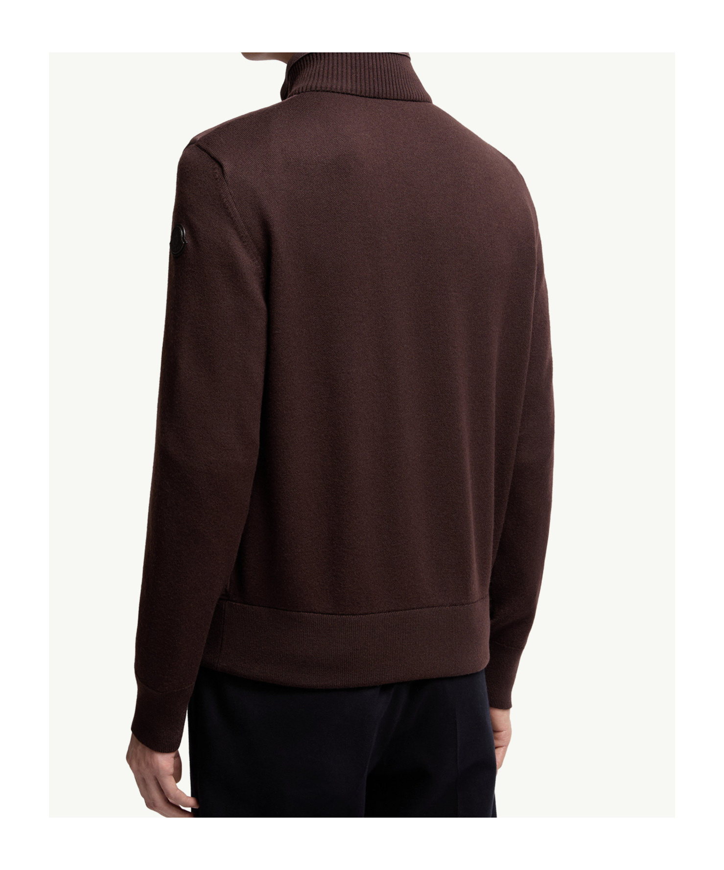 Moncler Wool Suede Cardigan In Burgundy