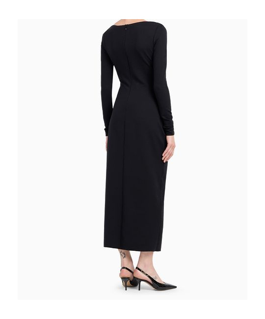 EMPORIO ARMANI WOOL MID-LENGTH PENDANT STRAIGHT DRESS