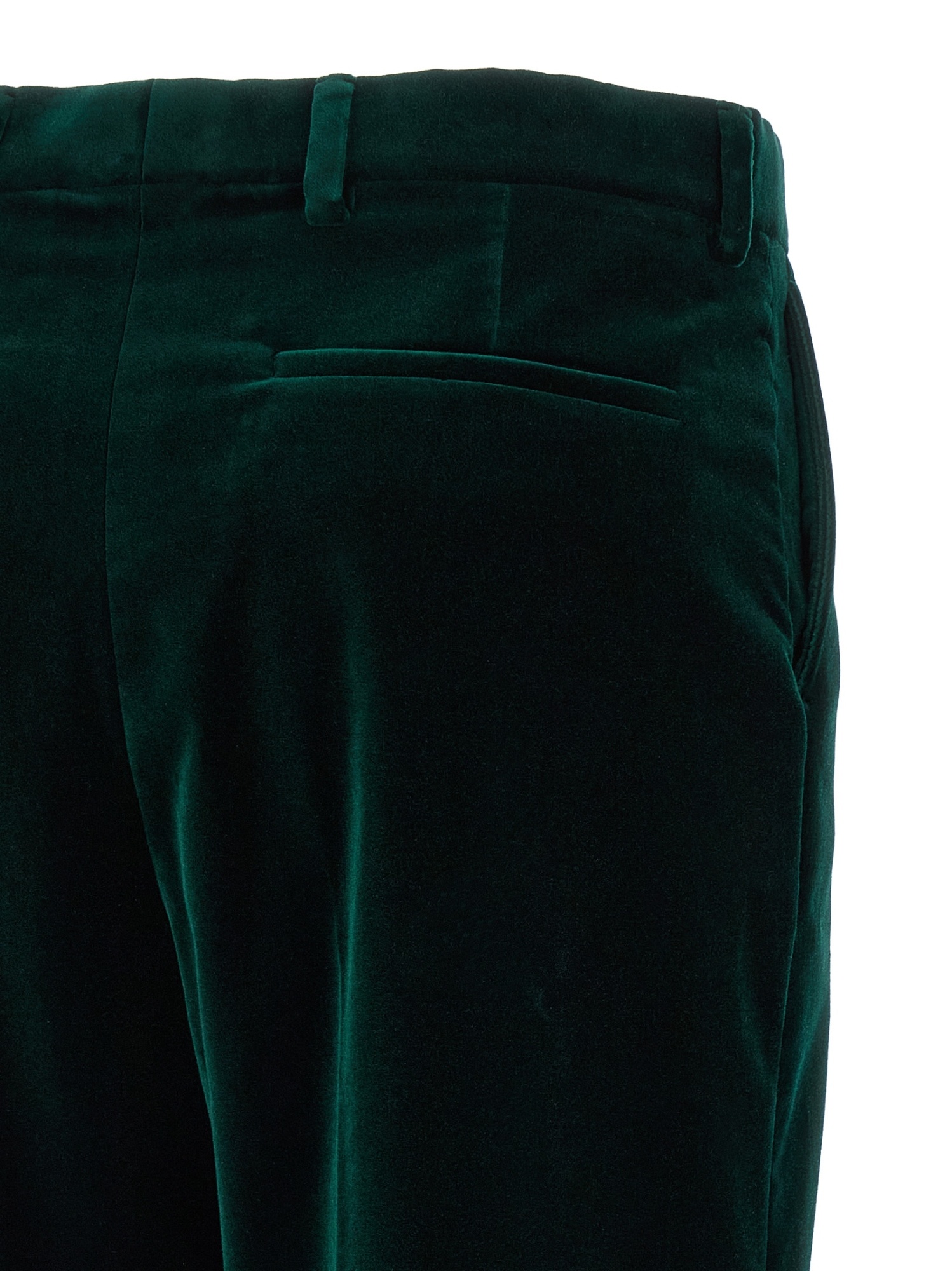 Gucci Tailored Velvet Trousers Featuring Belt Loops In Green