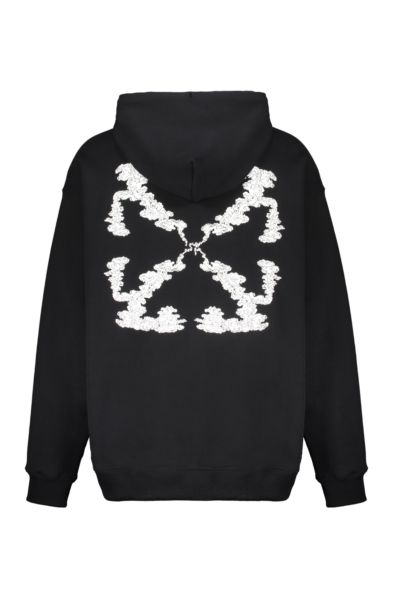 Off-white Vanish Arrow Printed French Cotton-terry Hoodie In Black