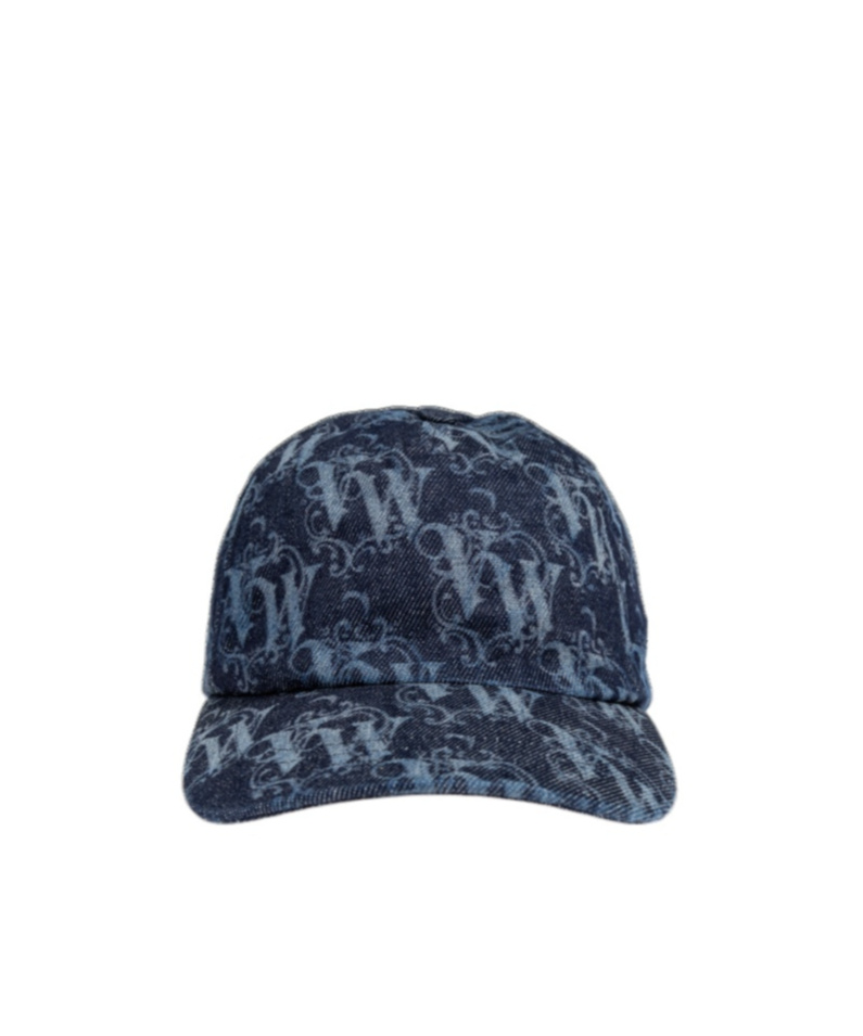 Vivienne Westwood Denim Monogram Baseball Cap In Blue