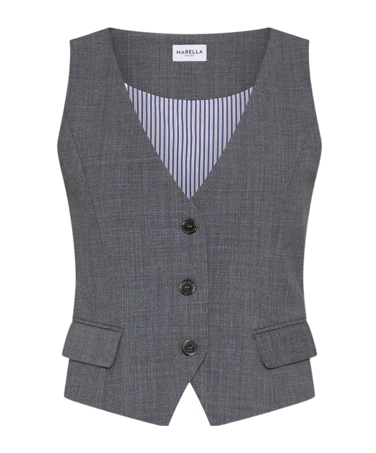 Marella Wool-blend Gilet In Gray
