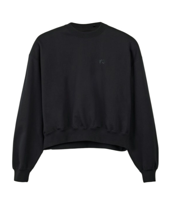 Y-3 Stretch Cotton Oversized Sweater With Crew Neck In Black