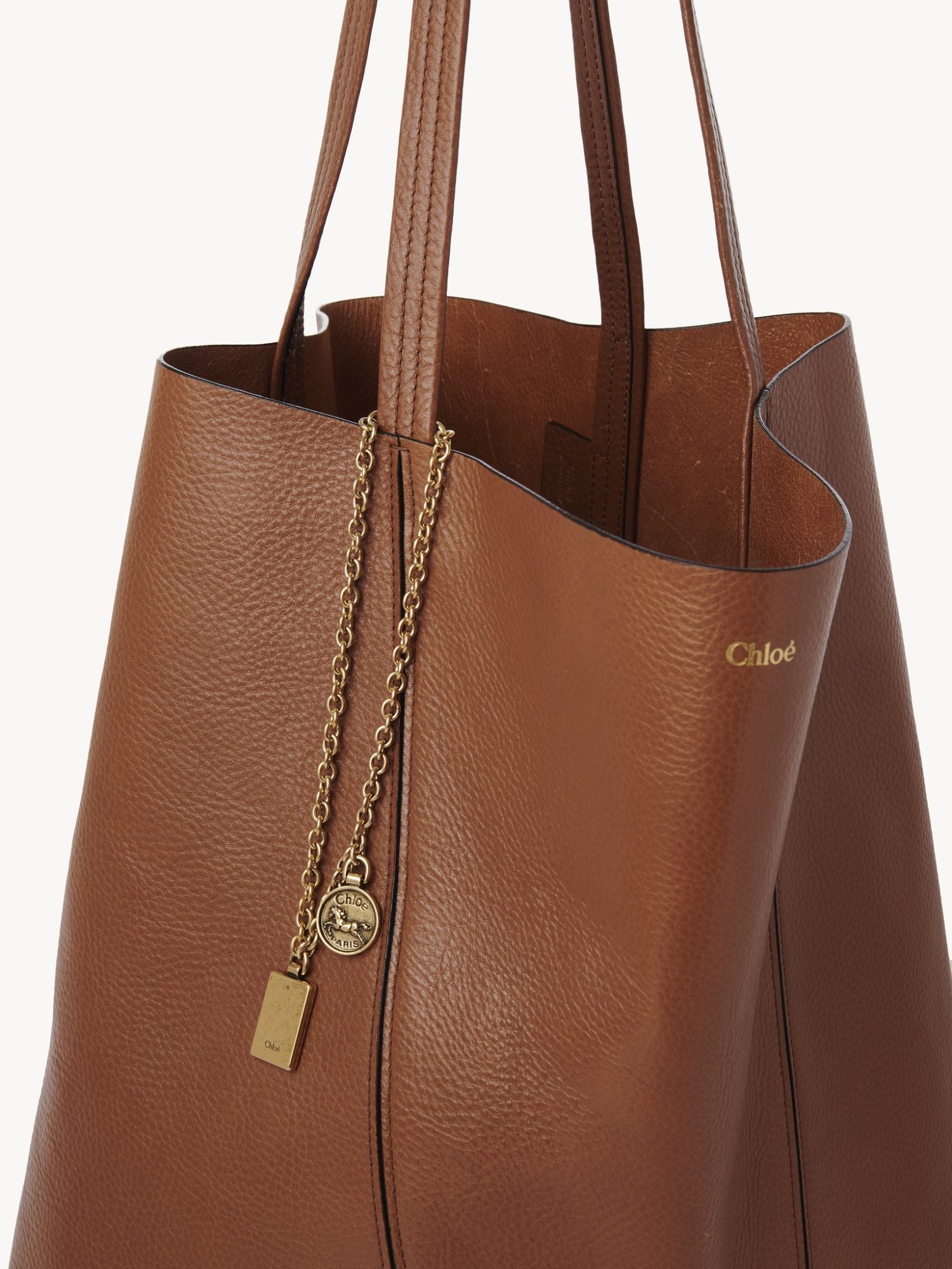 Chloé Double Handle Shoulder Bag In Brown