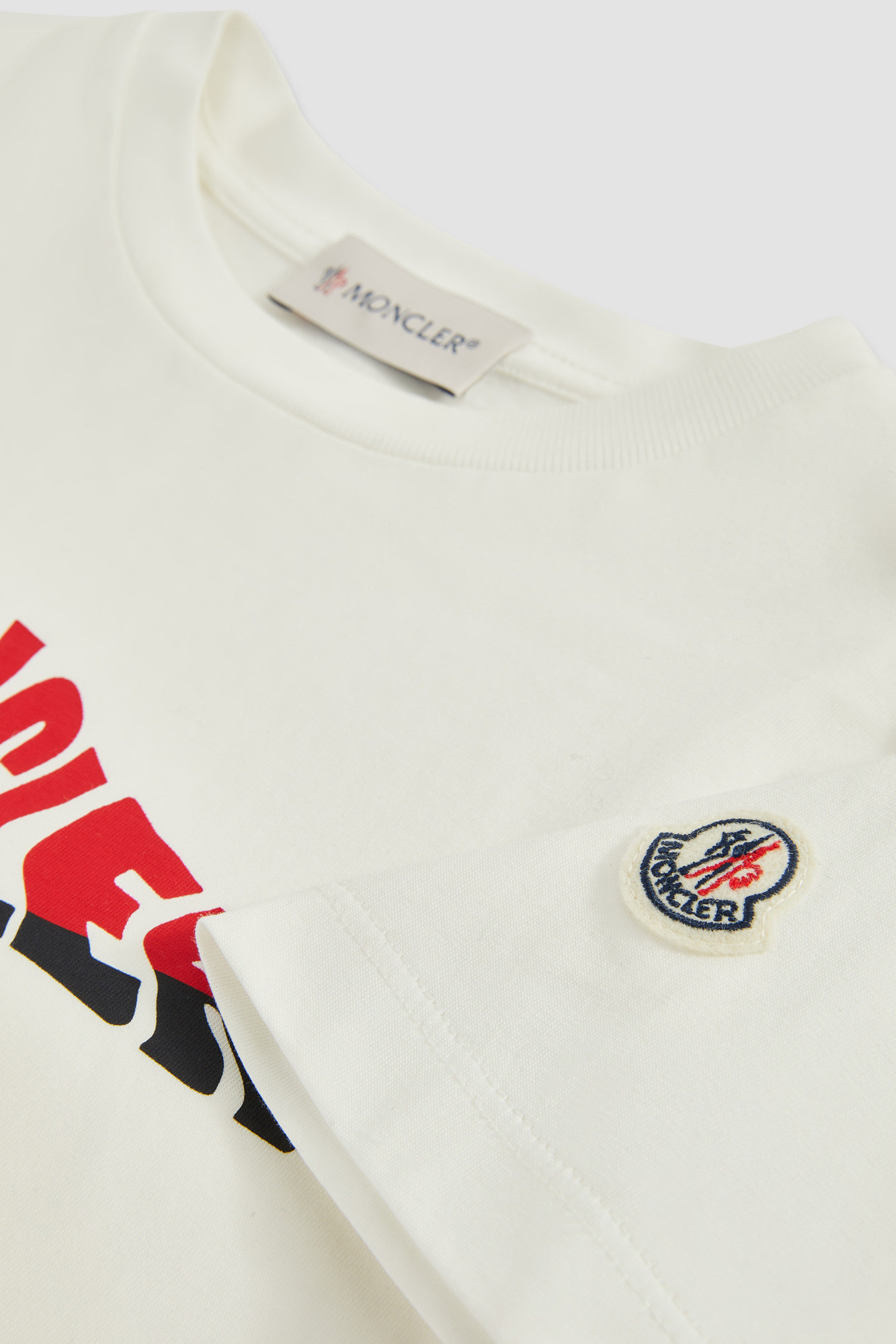 Moncler T-shirt En Coton À Logo Vague In White