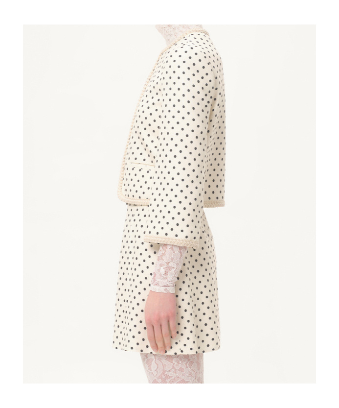 Valentino Supergran Polka Dot Printed Blazer In Light Beige/black