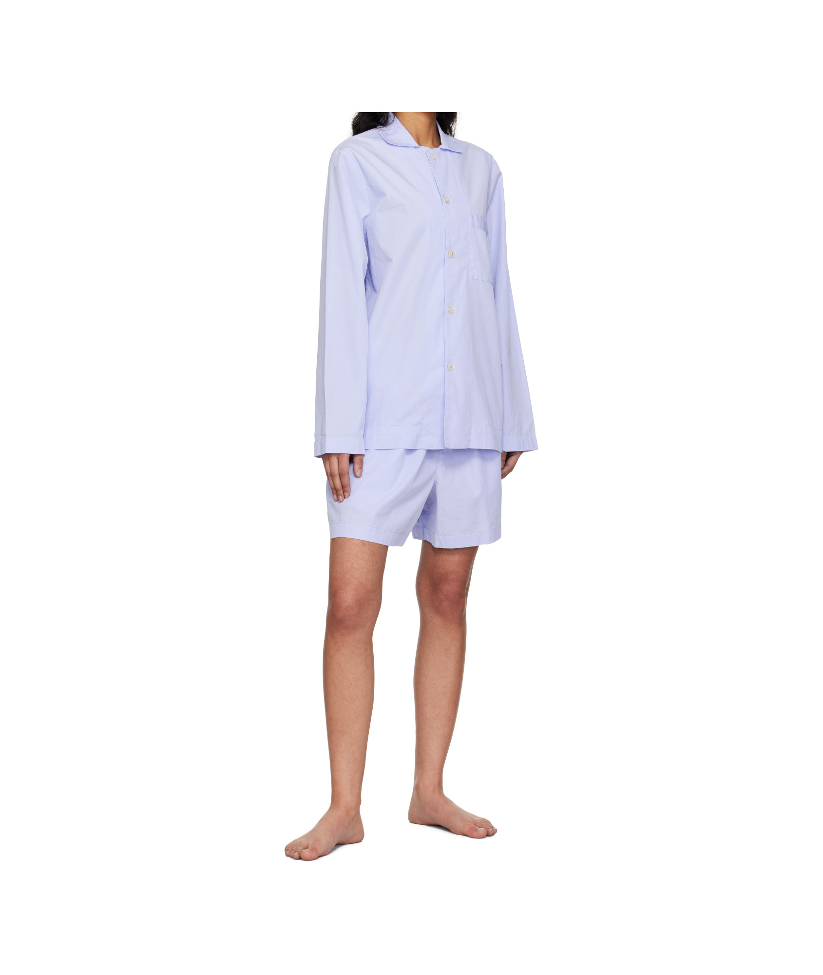 Tekla Drawstring Pajama Pants In Blue