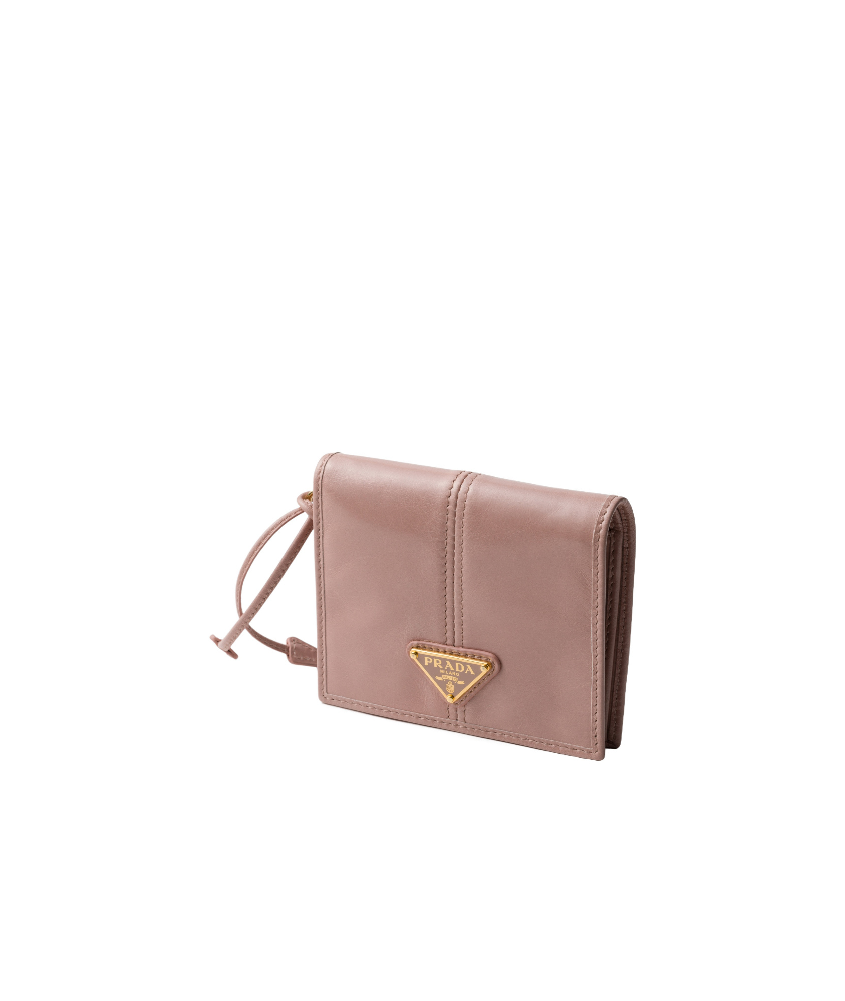 Prada Small Leather Wallet In Rose Bengal
