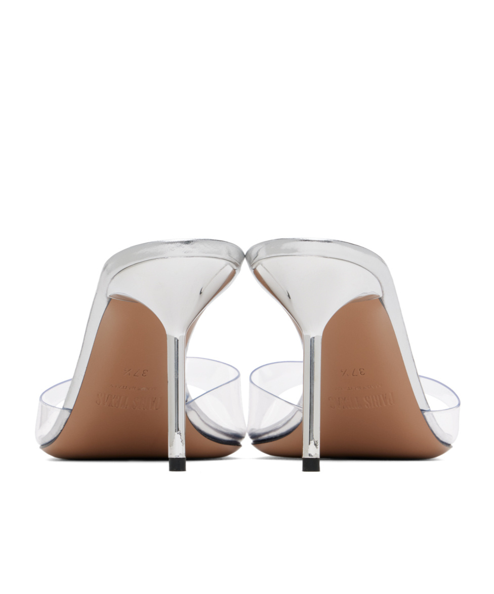 Shop Paris Texas Lidia Mule 70 Pointed High-heeled Sandals In White