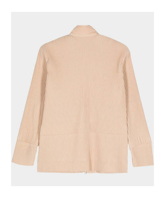 Issey Miyake Cargo Plissé-effect Jacket In Nude