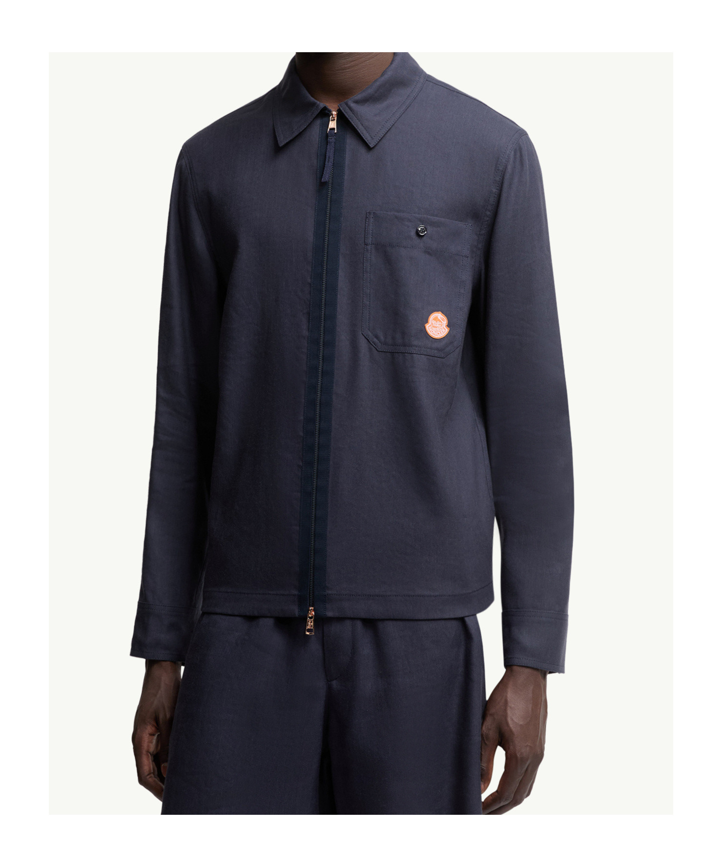 Moncler Chemise En Lin Mélangé X Gilga Farm By Donald Glover In Blue