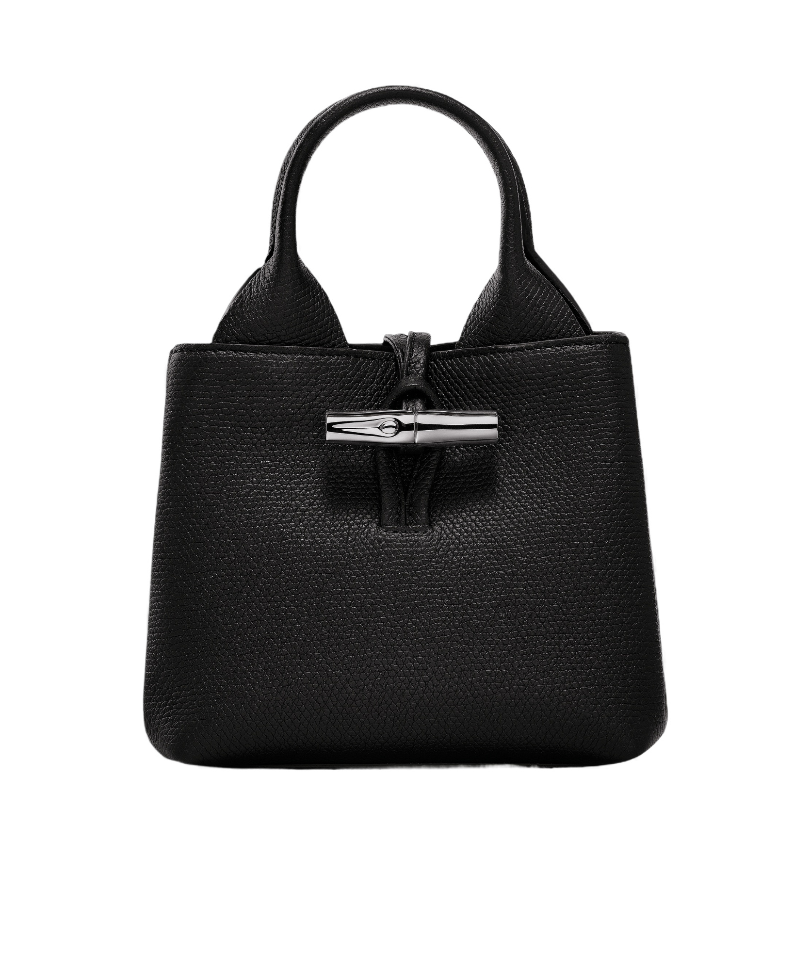 Longchamp Leather Tote Bags In Black