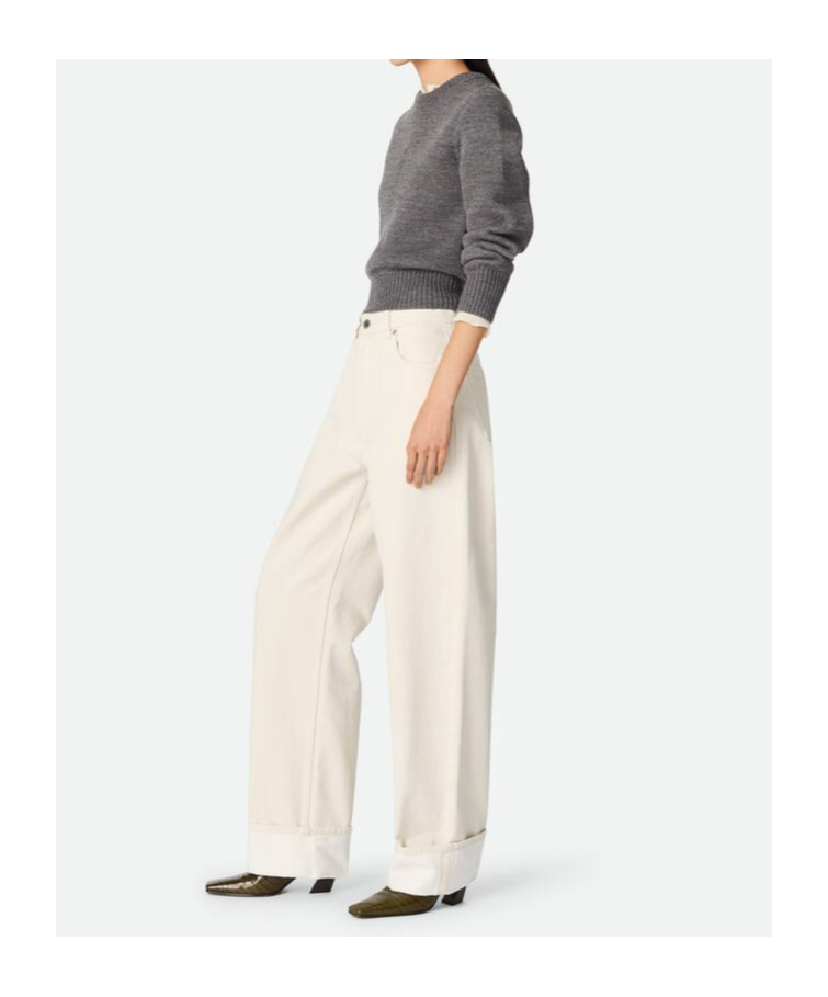 Bottega Veneta Denim Pants Stone Washed In White